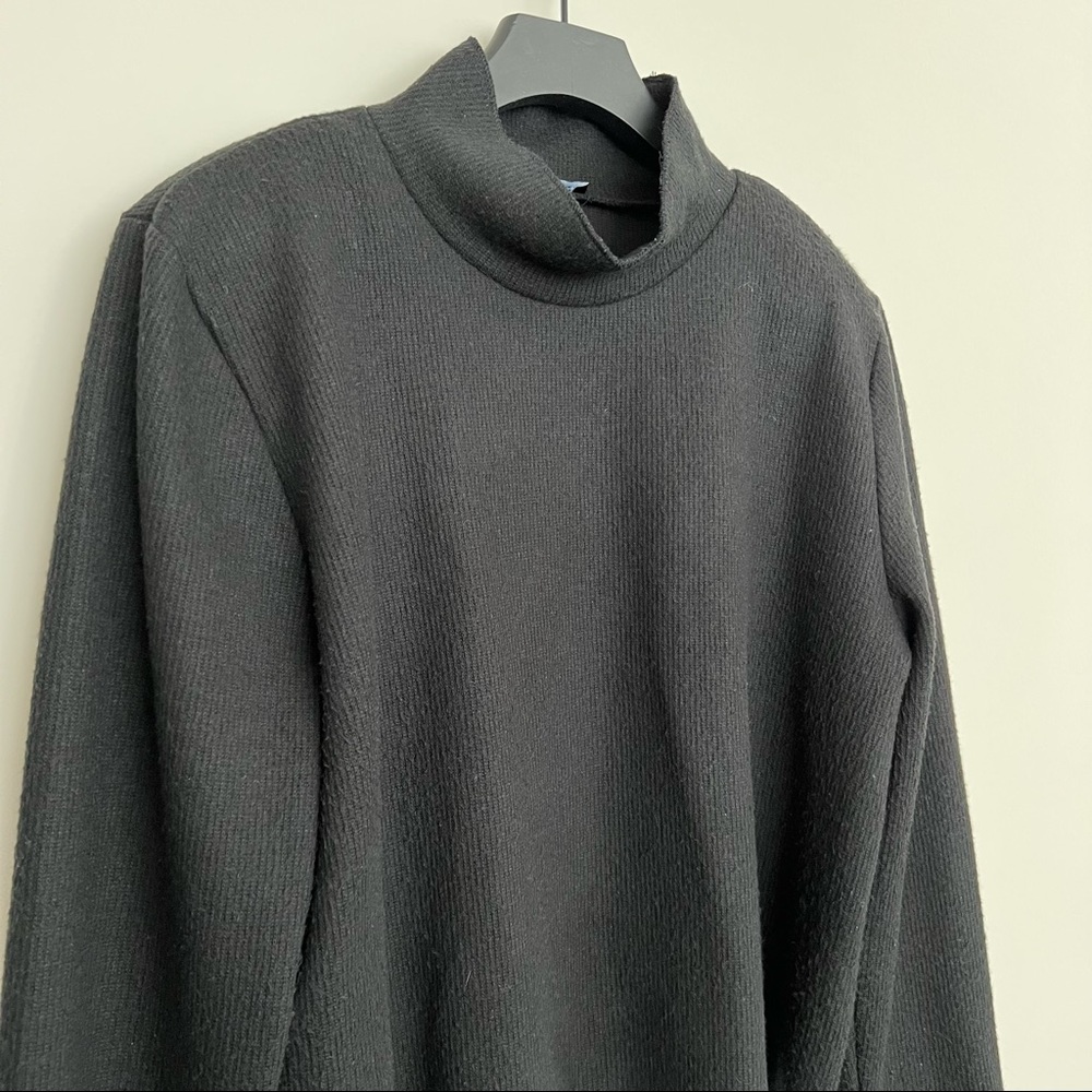 ZARA Black Structured Knit Turtleneck